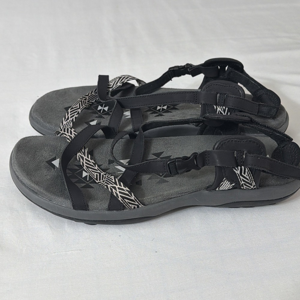 Skechers Women's Black and White Strappy Sport Sandals